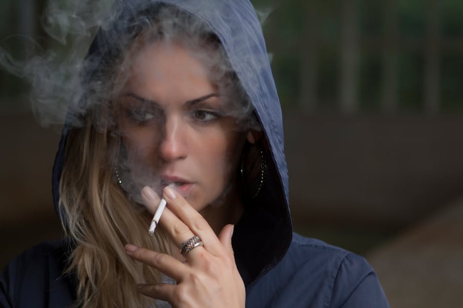 woman smoking